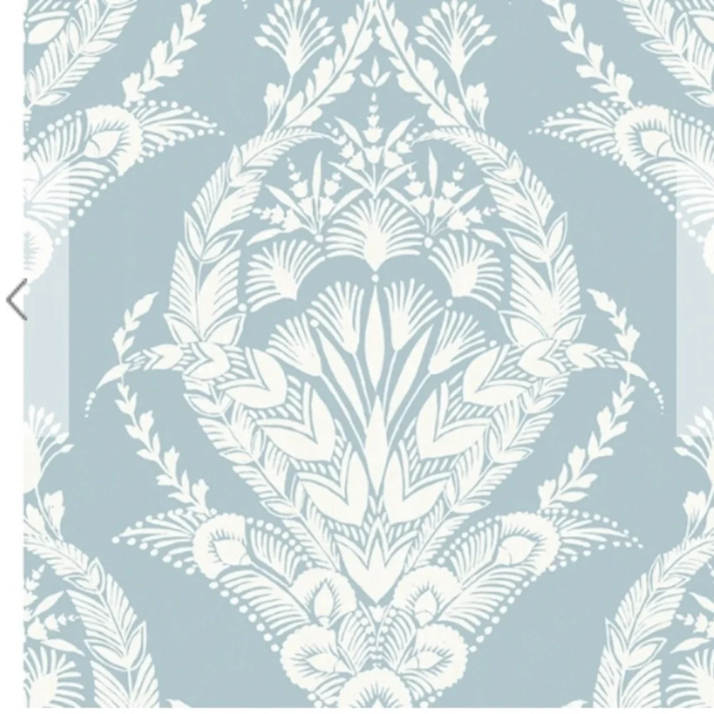A street prints Arlie Light Blue Botanical Damask Wallpaper